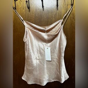 Lush Satin Tank Top in Champagne
